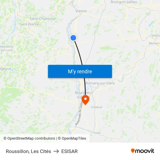 Roussillon, Les Cités to ESISAR map