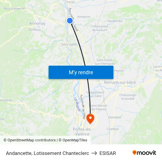 Andancette, Lotissement Chanteclerc to ESISAR map