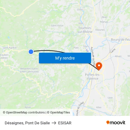 Désaignes, Pont De Sialle to ESISAR map