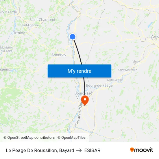 Le Péage De Roussillon, Bayard to ESISAR map