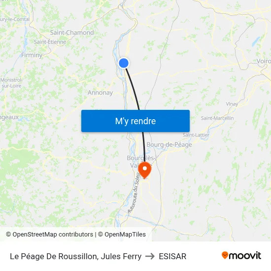 Le Péage De Roussillon, Jules Ferry to ESISAR map
