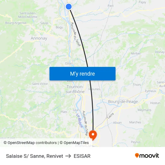 Salaise S/ Sanne, Renivet to ESISAR map