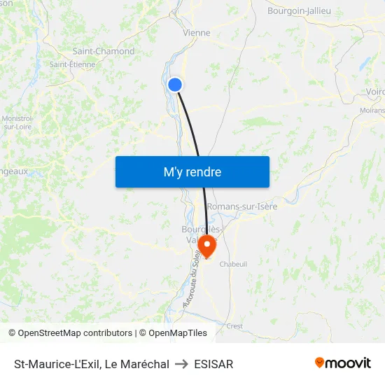 St-Maurice-L'Exil, Le Maréchal to ESISAR map