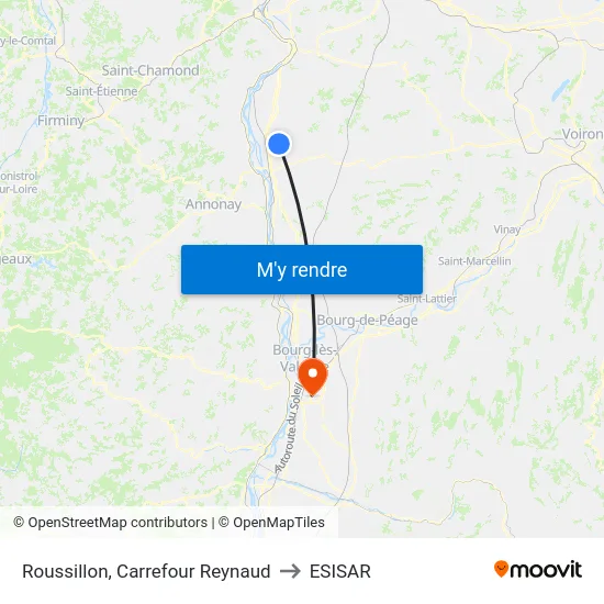 Roussillon, Carrefour Reynaud to ESISAR map