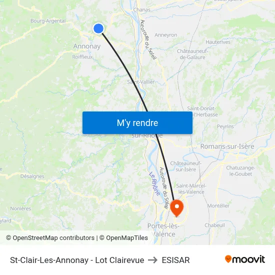 St-Clair-Les-Annonay - Lot Clairevue to ESISAR map