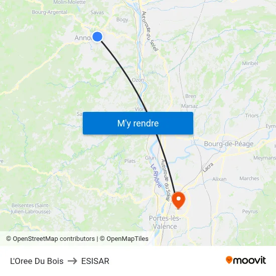 L'Oree Du Bois to ESISAR map