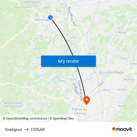 Gratignol to ESISAR map