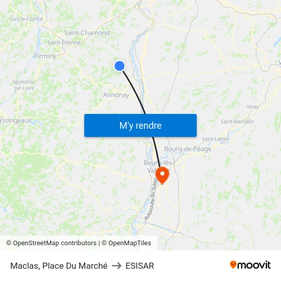 Maclas, Place Du Marché to ESISAR map