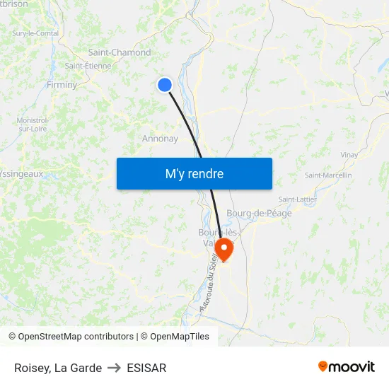 Roisey, La Garde to ESISAR map