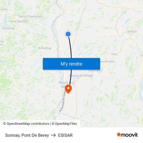 Sonnay, Pont De Berey to ESISAR map