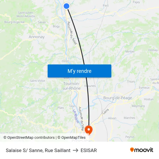 Salaise S/ Sanne, Rue Saillant to ESISAR map