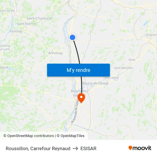 Roussillon, Carrefour Reynaud to ESISAR map