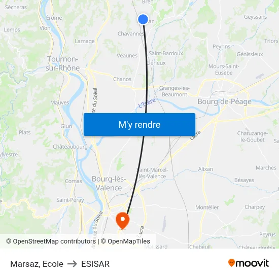Marsaz, Ecole to ESISAR map