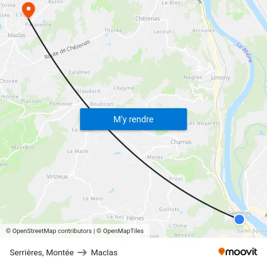 Serrières, Montée to Maclas map