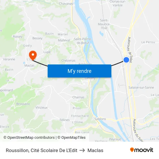 Roussillon, Cité Scolaire De L'Edit to Maclas map