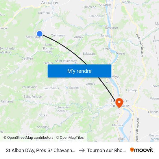 St Alban D'Ay, Près S/ Chavannes to Tournon sur Rhône map