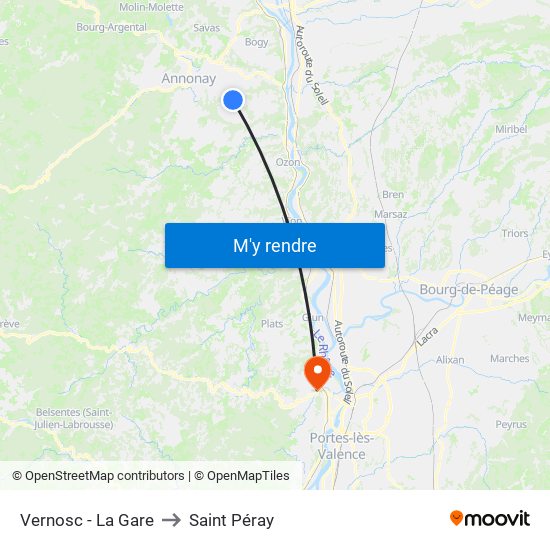 Vernosc - La Gare to Saint Péray map