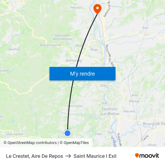 Le Crestet, Aire De Repos to Saint Maurice l Exil map
