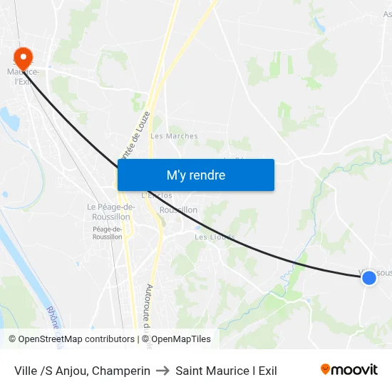 Ville /S Anjou, Champerin to Saint Maurice l Exil map