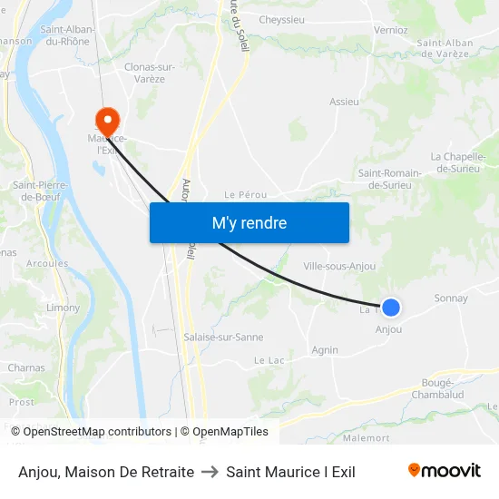 Anjou, Maison De Retraite to Saint Maurice l Exil map