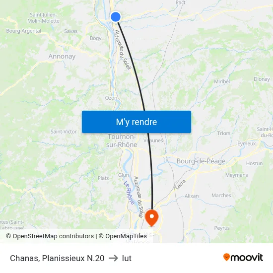 Chanas, Planissieux N.20 to Iut map