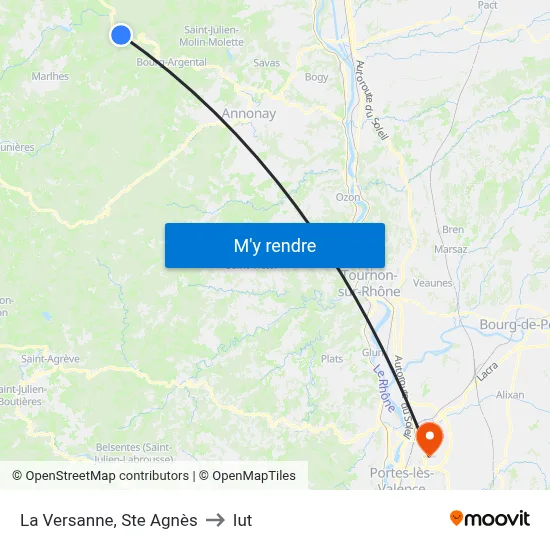 La Versanne, Ste Agnès to Iut map