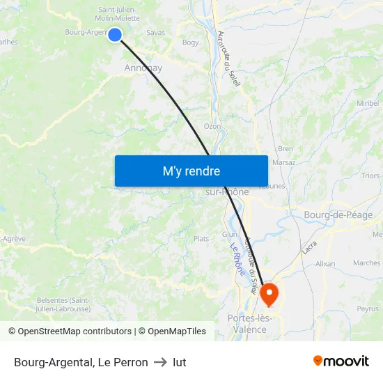 Bourg-Argental, Le Perron to Iut map