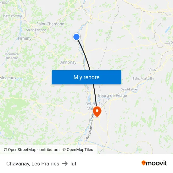 Chavanay, Les Prairies to Iut map
