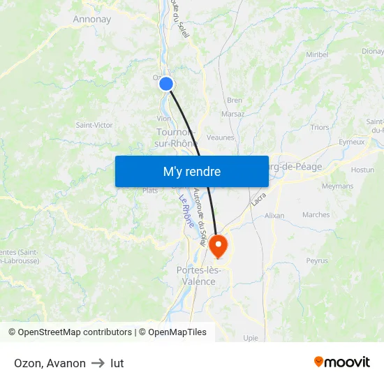 Ozon, Avanon to Iut map