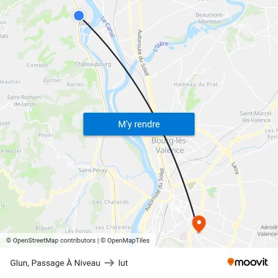 Glun, Passage À Niveau to Iut map