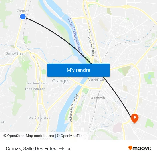 Cornas, Salle Des Fêtes to Iut map