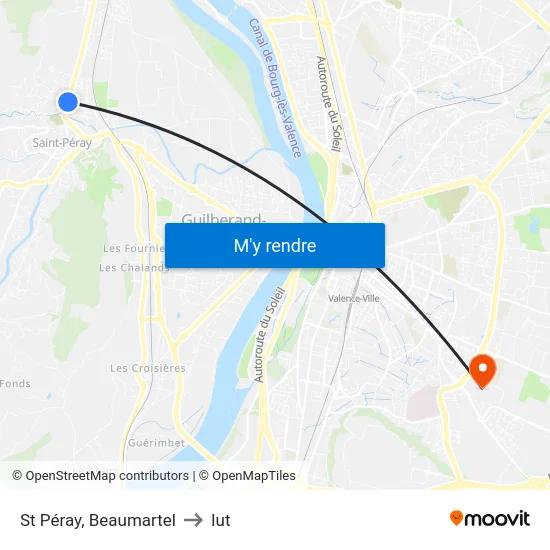St Péray, Beaumartel to Iut map
