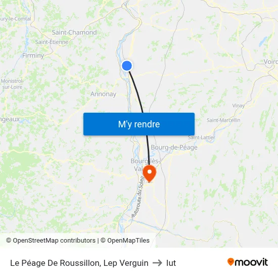 Le Péage De Roussillon, Lep Verguin to Iut map