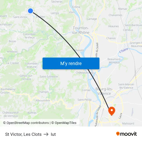 St Victor, Les Clots to Iut map