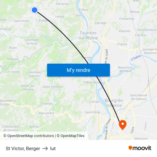 St Victor, Berger to Iut map