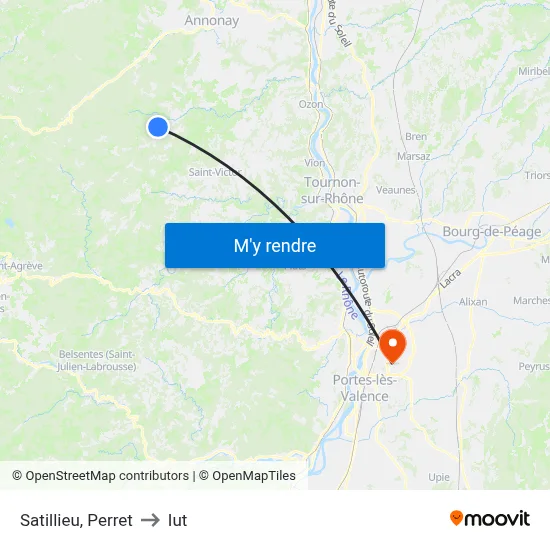 Satillieu, Perret to Iut map