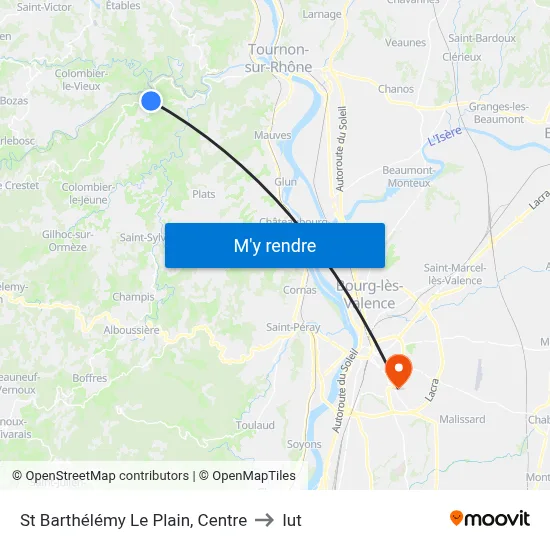 St Barthélémy Le Plain, Centre to Iut map