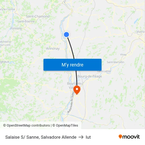 Salaise S/ Sanne, Salvadore Allende to Iut map