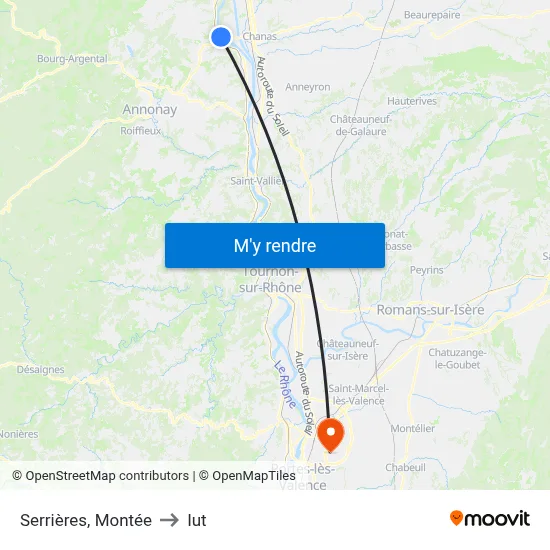 Serrières, Montée to Iut map