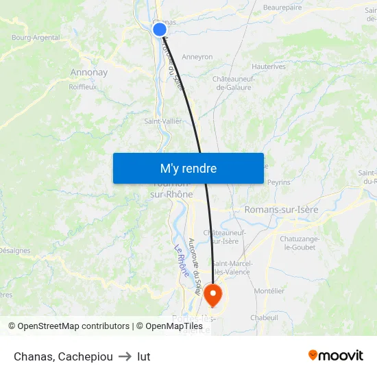 Chanas, Cachepiou to Iut map