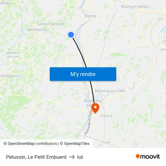 Pélussin, Le Petit Embuent to Iut map