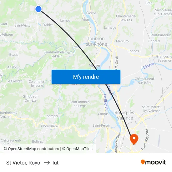 St Victor, Royol to Iut map
