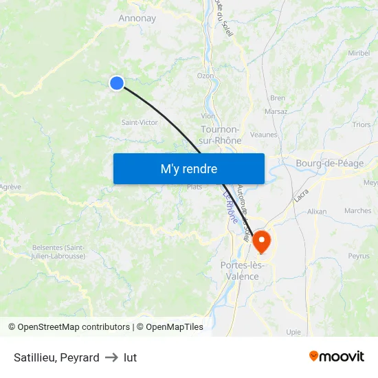 Satillieu, Peyrard to Iut map