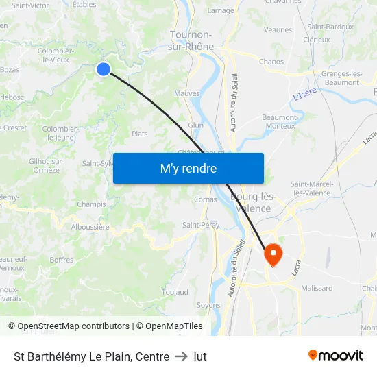 St Barthélémy Le Plain, Centre to Iut map
