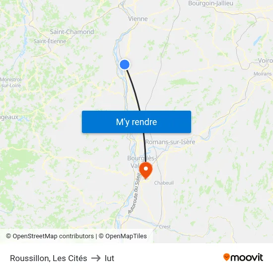 Roussillon, Les Cités to Iut map