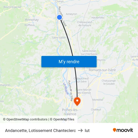 Andancette, Lotissement Chanteclerc to Iut map