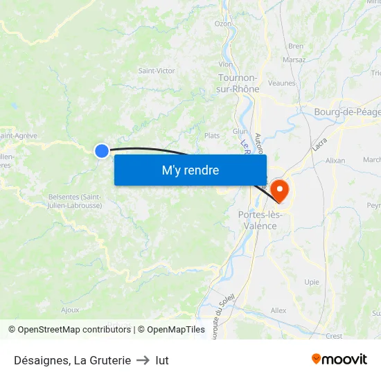 Désaignes, La Gruterie to Iut map