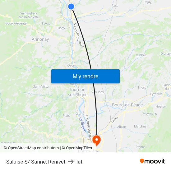 Salaise S/ Sanne, Renivet to Iut map