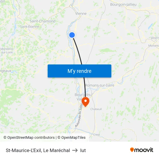 St-Maurice-L'Exil, Le Maréchal to Iut map