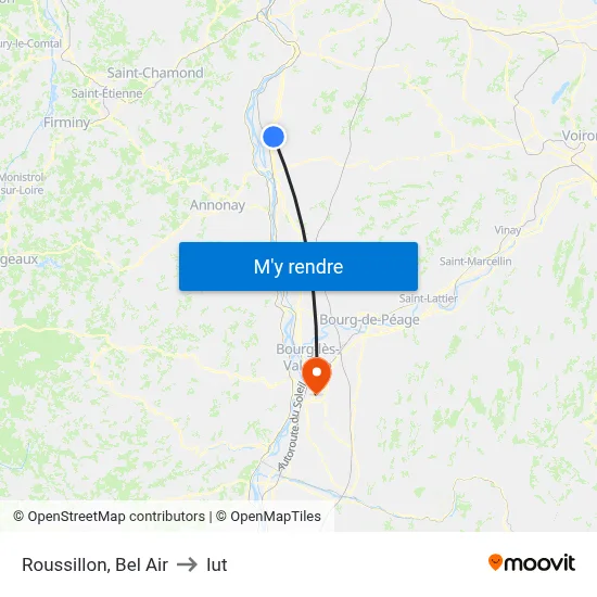 Roussillon, Bel Air to Iut map